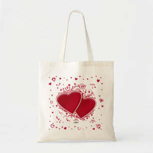 Two Red Hearts For Valentine's Day Tote Bag