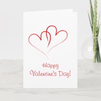 Two Red Hearts - Happy Valentine's Day! Holiday Card by Frankipeti at Zazzle