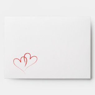 Two red Hearts intertwined Envelope