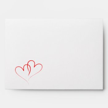 Two Red Hearts Intertwined Envelope by Frankipeti at Zazzle