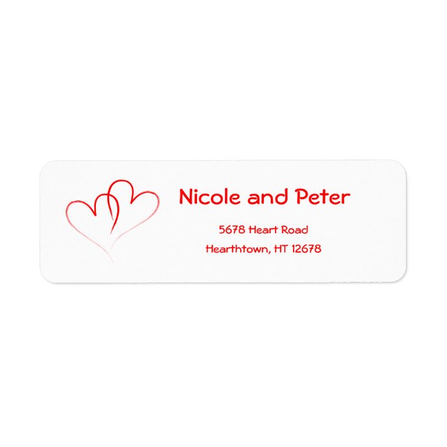 Two Red Hearts Label (Front)
