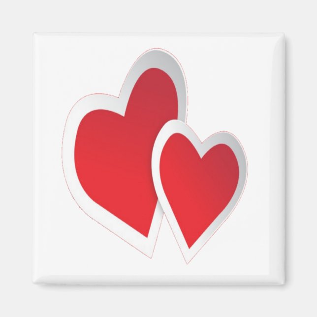 Two Red Hearts Magnet (Front)
