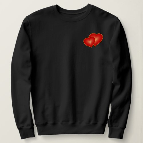 Two Red Hearts Modern Digital Art Graphic Sweatshirt