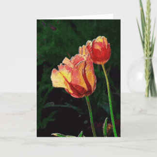 Two Red Parrots Card