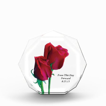 Two Red Rose Keepsake Acrylic Award