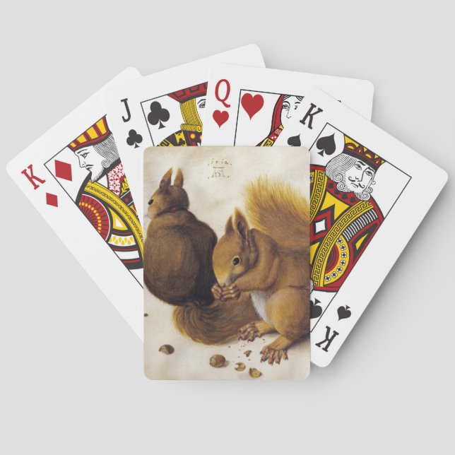 Two Red Squirrels (by Albrecht Dürer) Poker Cards (Back)
