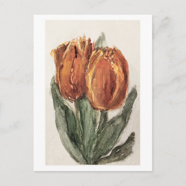 Two Red Tulips by Sientje Mesdag-van Houten  Postcard (Front)