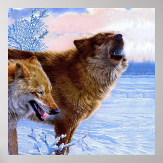 Two Wolves Posters | Zazzle