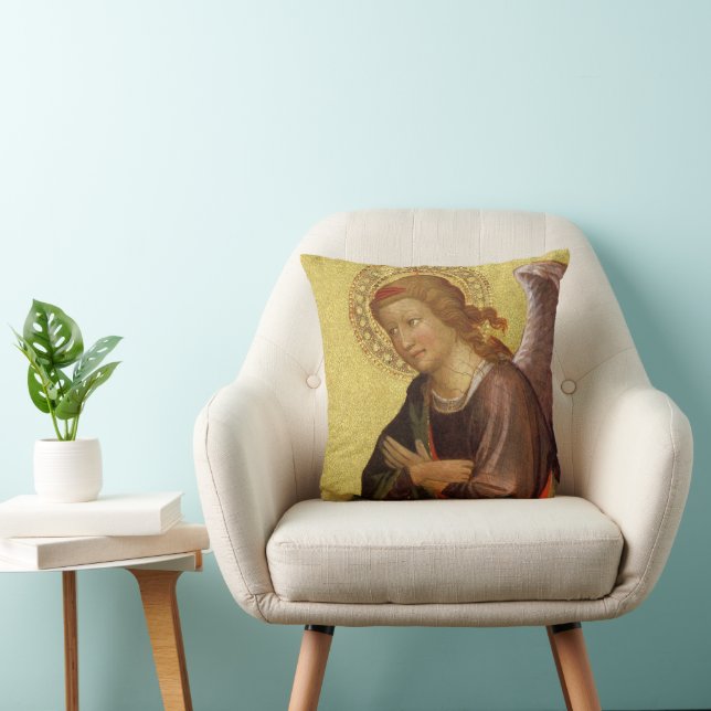 Two Renaissance Angels by Master of Bambino Vispo Throw Pillow (Chair)