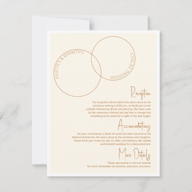Two Rings Wedding Details Card (Front)