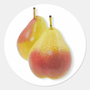 Two ripe pears classic round sticker
