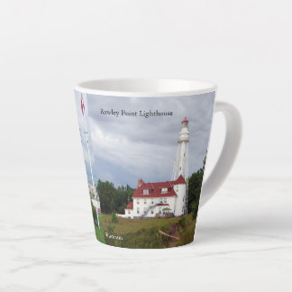 Two Rivers Pier Light & Rawley Point Lighthouse Latte Mug