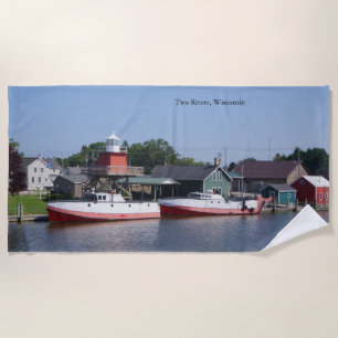 Two Rivers, Wisconsin beach towel