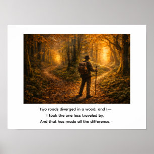 Two roads diverged in a wood, poster