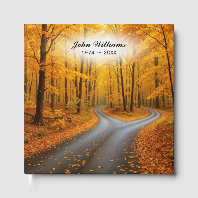 Two Roads In an Autumn Woods Guest Book (Front)