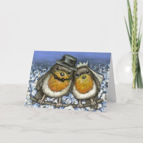 Two robins card