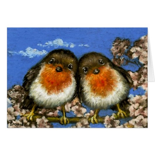 Two robins cards (Front Horizontal)