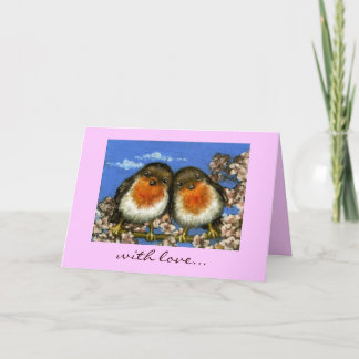 two robins love card