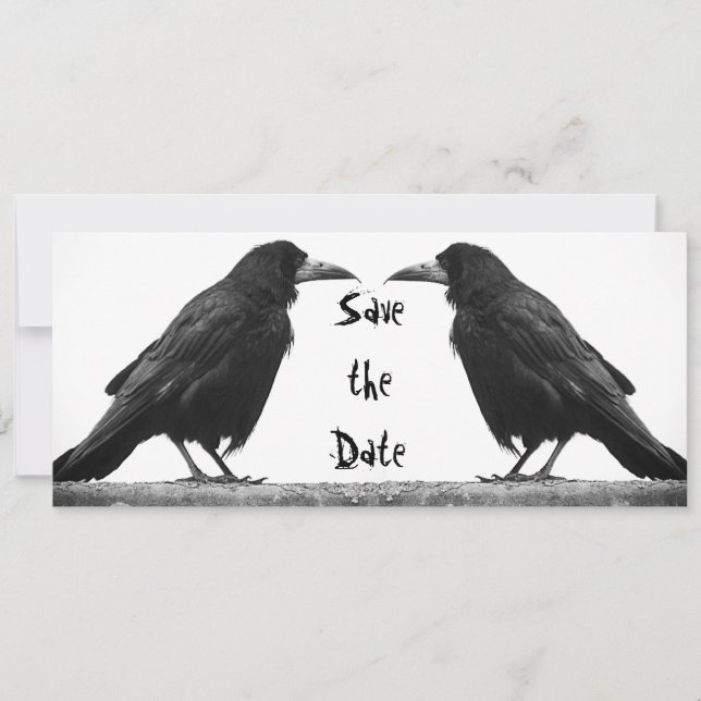 Two Rooks Goth Save the Date Invitation Card (Front)