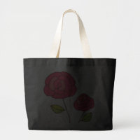 Two Roses on Black Tote Bag bag