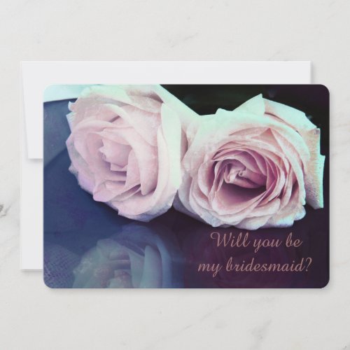 two roses - Will you be my bridesmaid Invitation