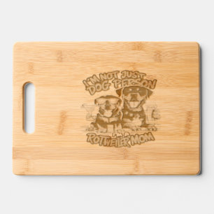 Two Rottweiler Dogs Sitting Together Engraved Cutting Board
