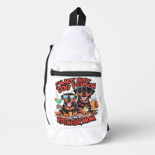 Two Rottweiler Dogs Sitting Together Sling Bag