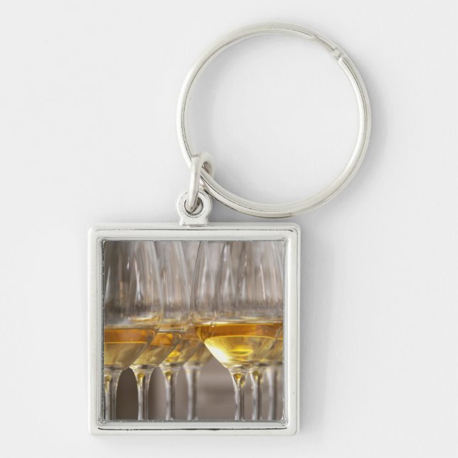 two rows of wine tasting glasses with lucious keychain (Front)