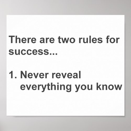 Two Rules For Success Revealed Poster