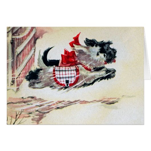 Two Running Scotties Cards (Front Horizontal)