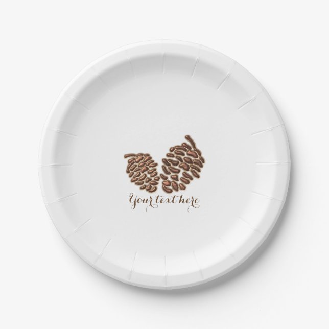 Two Rustic Pine Cones Country Wedding Reception Paper Plates (Front)