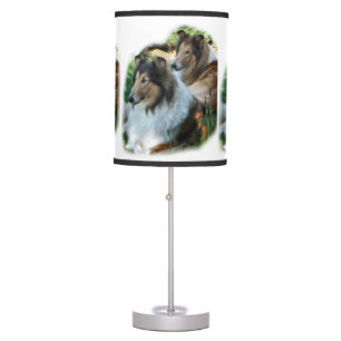 Two Sable Rough Collies Art Gifts Table Lamp