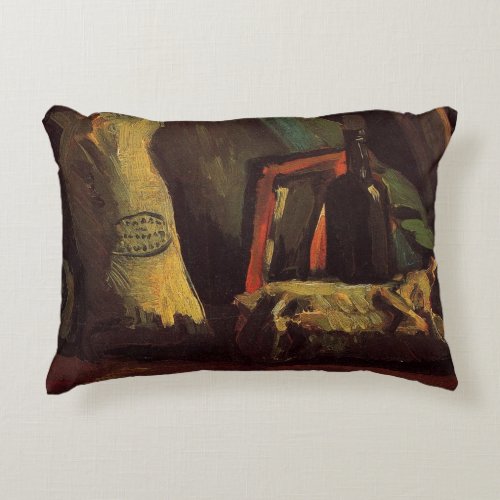 Two Sacks and a Bottle by Vincent van Gogh Accent Pillow