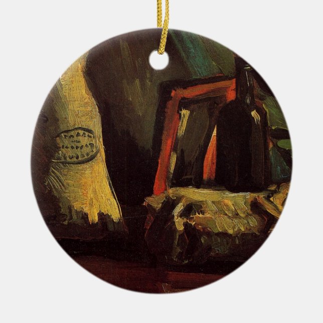 Two Sacks and a Bottle by Vincent van Gogh Ceramic Ornament (Front)