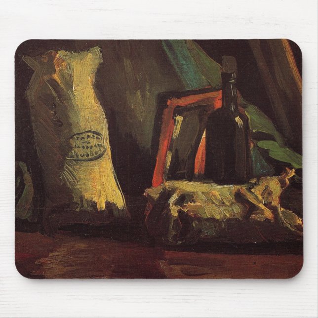 Two Sacks and a Bottle by Vincent van Gogh Mouse Pad (Front)