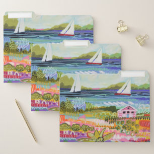 Two Sailboats and Cottage File Folder