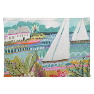 Two Sailboats Cloth Placemat