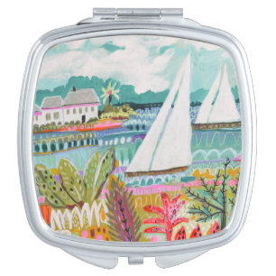 Two Sailboats Compact Mirror