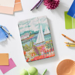 Two Sailboats iPad Pro Cover<br><div class="desc">Two Sailboats and Cottage II by Karen Fields. Features two sailboats floating in the water surrounded by colorful flowers and cottages.</div>
