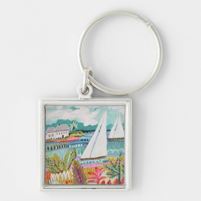 Two Sailboats Keychain (Front)