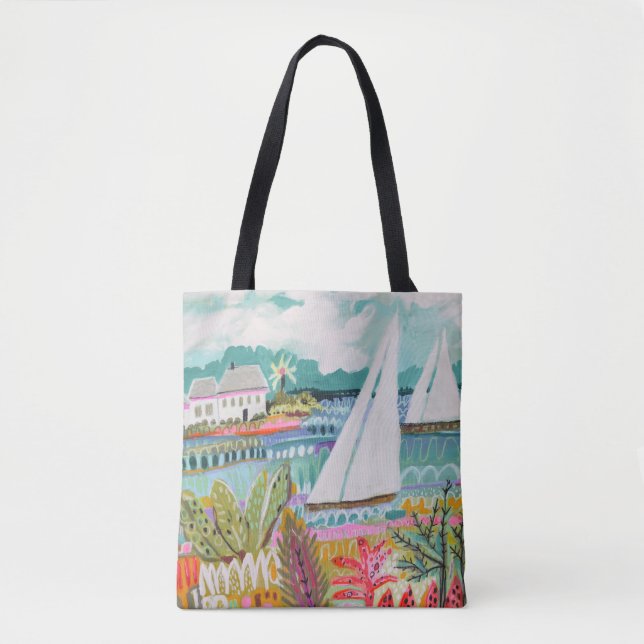 Two Sailboats Tote Bag (Front)