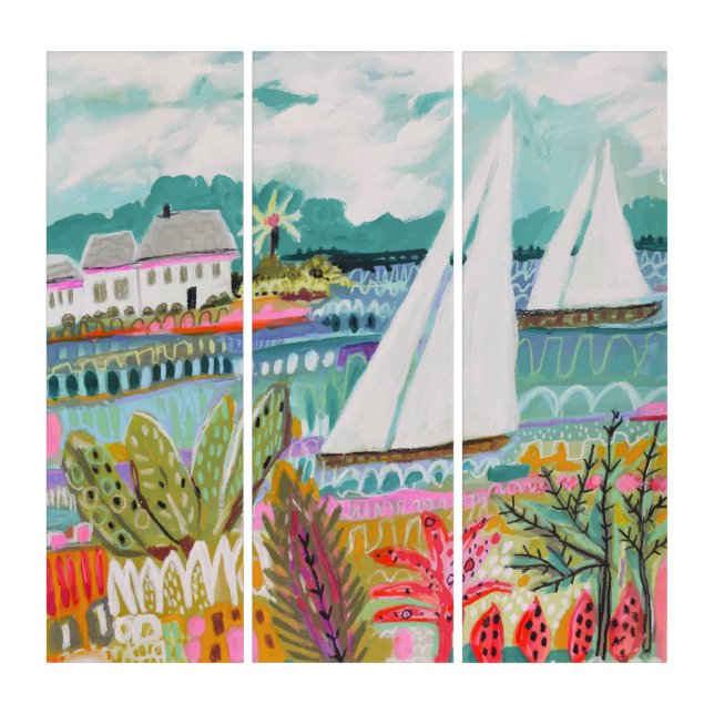 Two Sailboats Triptych (Front)