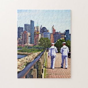 Two Sailors in Liberty State Park Jigsaw Puzzle