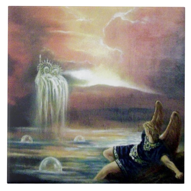 TWO SAINT JOHN AND FALLEN ANGEL CERAMIC TILE (Front)