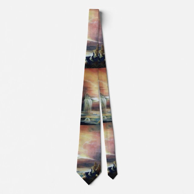 TWO SAINT JOHN AND FALLEN ANGEL Pink Purple Neck Tie (Front)