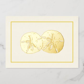 Two Sand Dollars Gold Wedding Thank You Card by sandpiperWedding at Zazzle