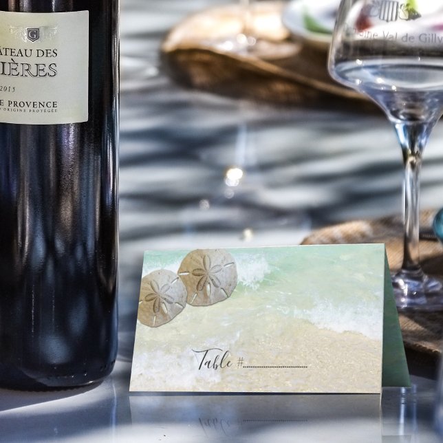 Two Sand Dollars Standing Place Card Table Number (Creator Uploaded)