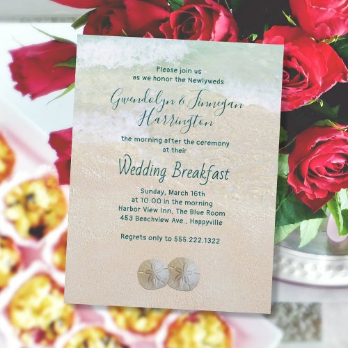 Two Sand Dollars Wedding Breakfast Invitation