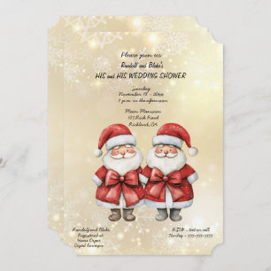 Two Santas His and His Wedding Shower Invitation