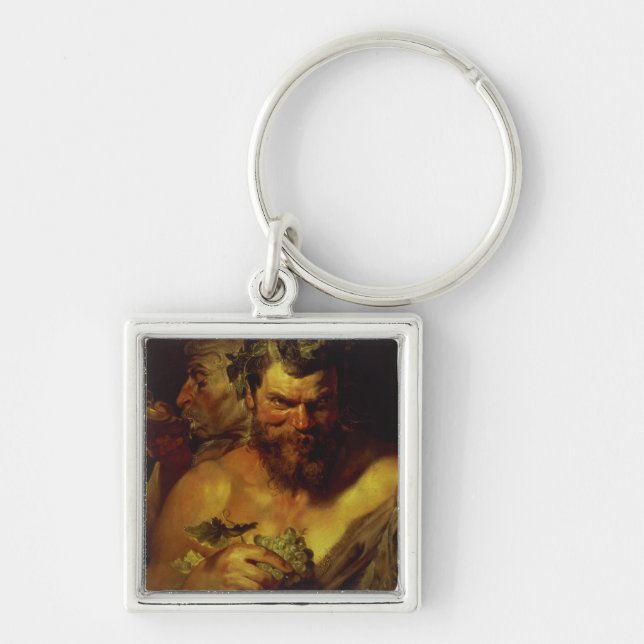 Two Satyrs (oil on panel) Keychain (Front)